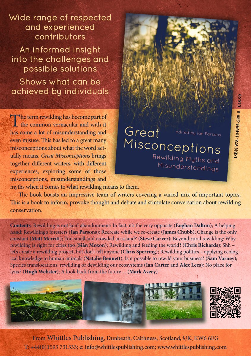 As it is #WorldRewildingDay today, it would be remiss of me not to mention Great Misconceptions - Rewilding Myths and Misunderstandings that will be out later in the summer, a great list of contributors making a fascinating read... Pre-order here whittlespublishing.com/Great_Misconce… #books