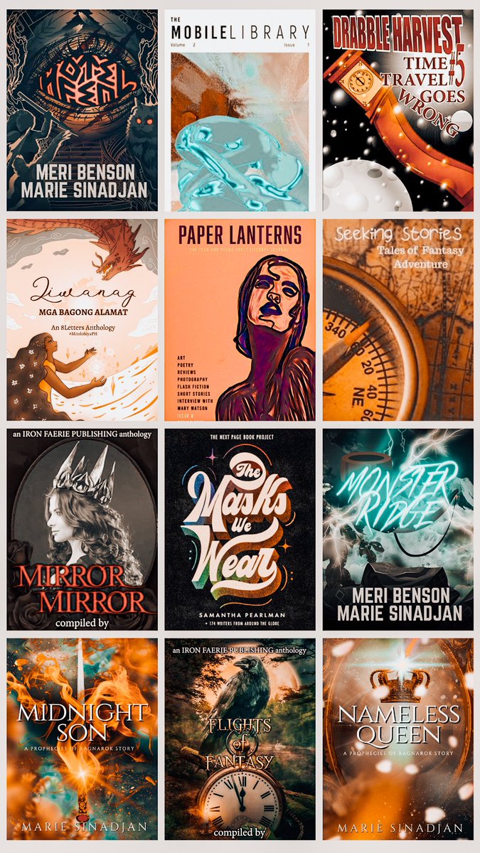 Hi, I'm Marie, and I love writing flash fiction and short stories! This isn't my entire backlist, but these are the titles I've been included in circa 2021-2023. Most of them are collabs. Most of them are anthologies. ✨