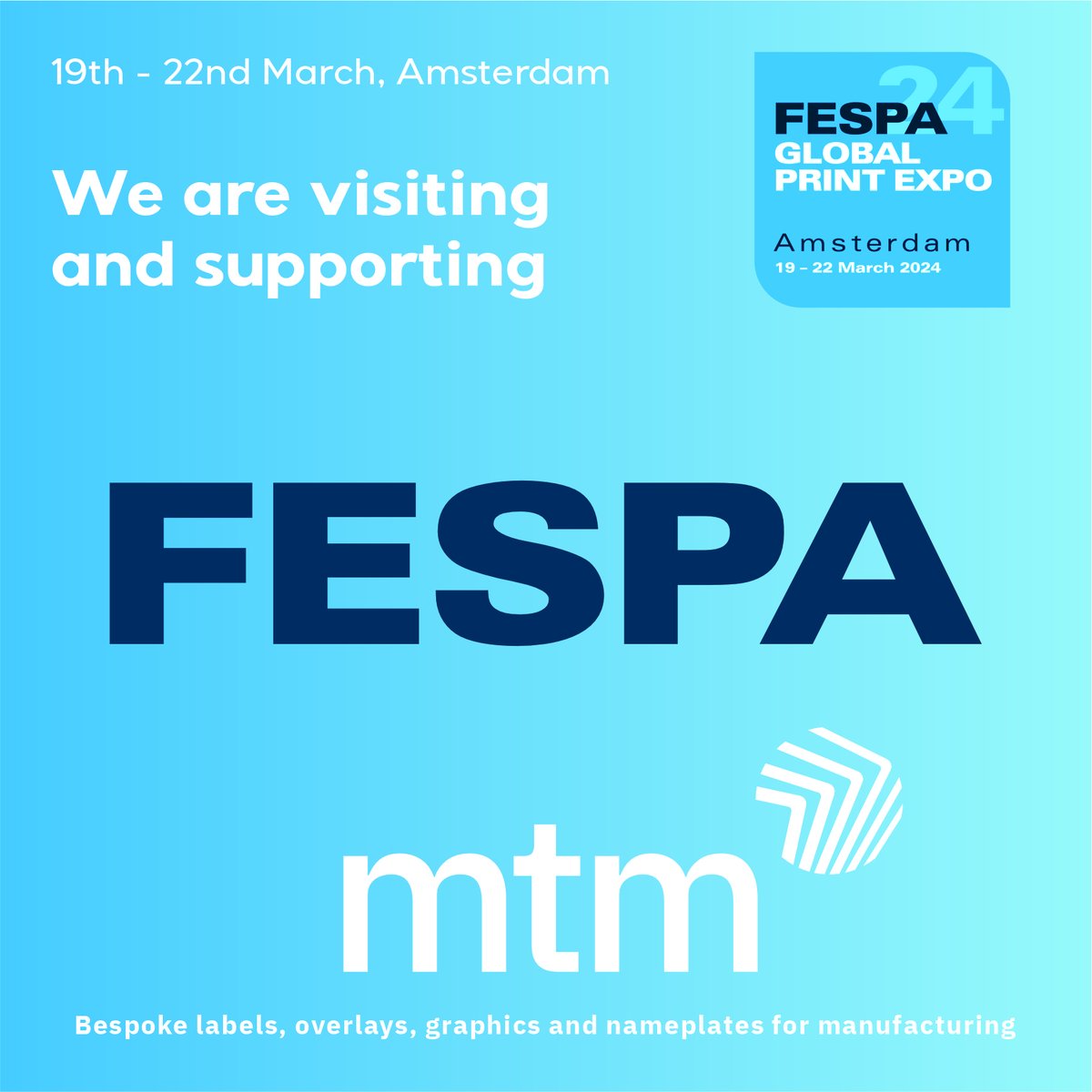 Our very own Colin Harris and Dave Smith will be walking the halls at FESPA this year.  
If you'd like to meet up with them, please contact us on: sales@mtmproducts.co.uk 
#FESPA2024 #FESPA