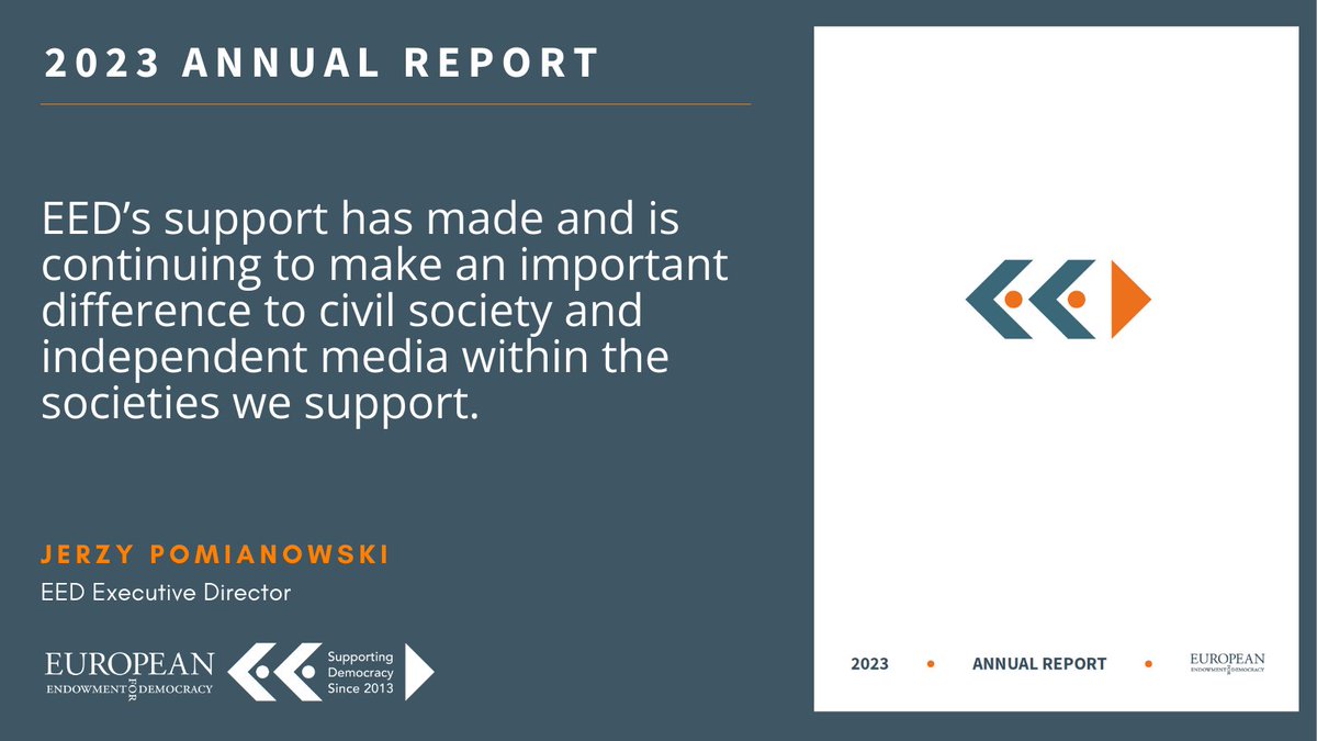 EED’s 2023 Annual Report is out! Read all about the incredible work done by our partners in civil society and independent media across the European Neighbourhood and beyond: bit.ly/3Vr2pXU
