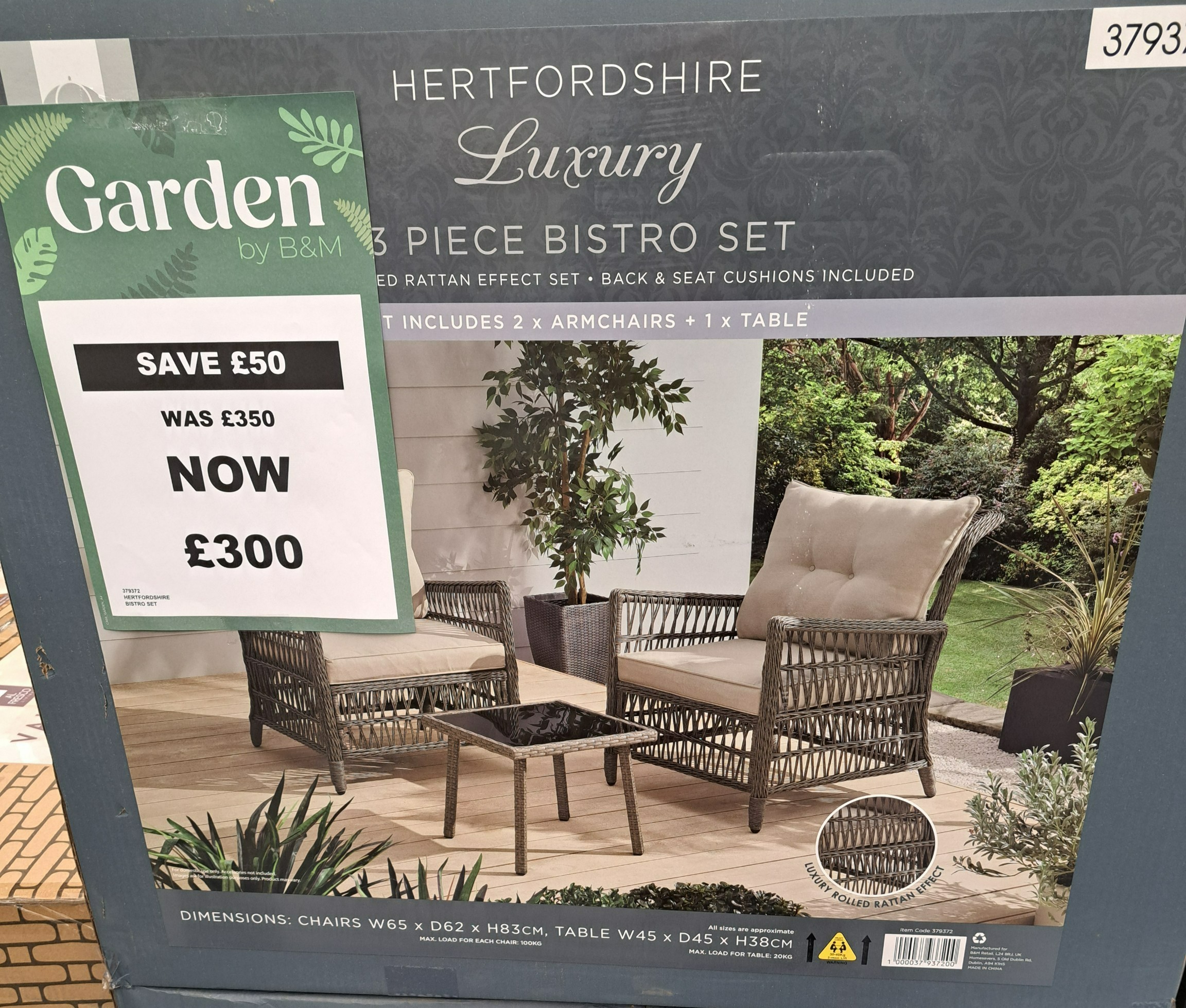 B M Stores on X We ve got some incredible Garden furniture bargains in store currently perfect as we look to bloom into spring This luxury 3 piece bistro set is now just 300 a 50