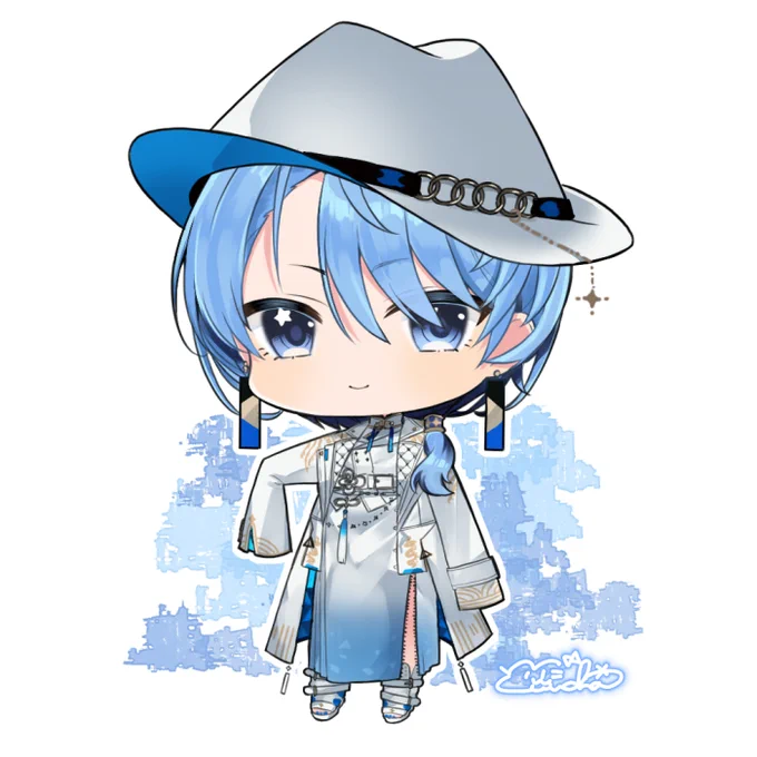 新衣装のちっちゃ『星街すいせい』ちゃん白も黒も選べないかっこよすぎた新衣装のすいちゃん～～っ#ほしまちぎゃらりー 