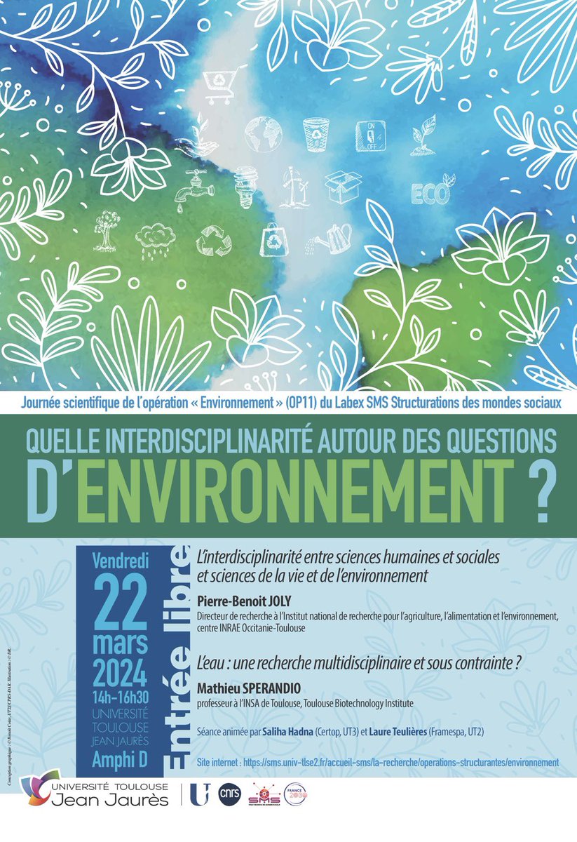 JE Environnement du @LabexSMS structuration des mondes sociaux à @UTJeanJaures, présentation des projets en cours dont le nôtre, Politique des environnements liquides et discussions interdisciplinaire. @Framespa5136 @UnivChampollion #envhist