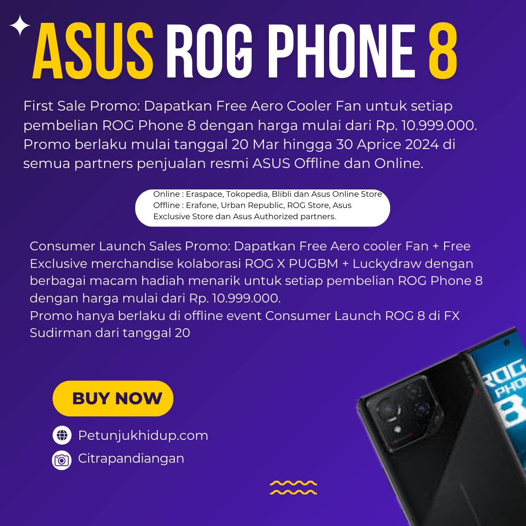 Sudah tahun harga Asus ROG Phone 8 Beyond Gaming kan? Pasti belum tahu kalau <a href="/ASUS_ROG_ID/">ROG Indonesia</a> ini ada promo spesial jika datang langsung ke fx sudirman. Maupun yang beli #ROGPhone8ID di toko online Maupun offline partner Asus.