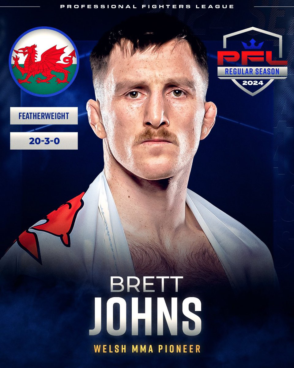 𝗙𝗢𝗥 𝗪𝗔𝗟𝗘𝗦 🏴󠁧󠁢󠁷󠁬󠁳󠁿 Welsh MMA pioneer @36Johns enters the PFL Featherweight Season, kicking things off against unbeaten Russian prodigy Timur Khizriev on Friday 19th April in Chicago, USA! #PFLRegularSeason