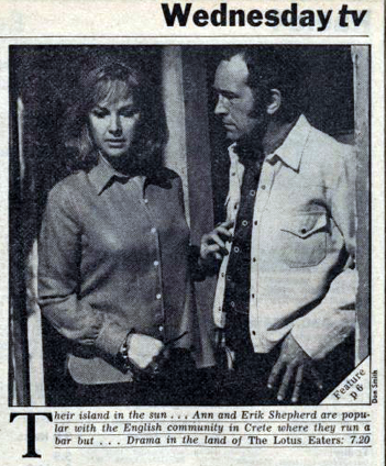 Radio Times joined Wanda Ventham at her holiday home in Greece (she's seen here in the local taverna), while The Lotus Eaters – set on the island of Crete – aired on BBC1 #OTD 50 years ago. @RadioTimes