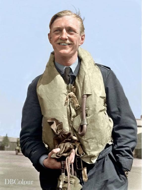 F/Lt Geoffrey 'Sammy' Allard DFM at Castle Camps (RAF Debden's satellite airfield), Cambridgeshire. July 1940 Geoffrey Allard, late of 85 (F) Squadron lost his life in a flying accident on the 13th March 1941