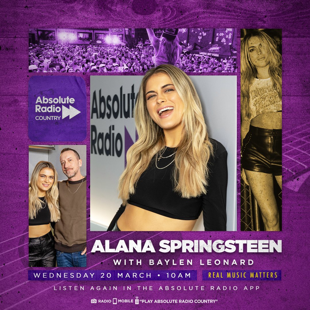 This morning from 10am, @HeyBaylen will be catching up with @alanaspringstn. They'll be talking all about Alana's debut album 'Twenty Something', her love for the UK and collaborating with @ChrisStapleton. Listen or catch-up: 👉bit.ly/AbsoluteRadioC…