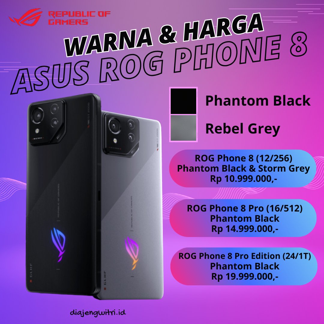 #ROGPhone8ID dengan 6 keunggulan tersebut, kepo enggak sih sama harganya #ROGPhone8ID Beyond Gaming <a href="/ASUS_ROG_ID/">ROG Indonesia</a>
dan menurutku, worth it sih, apalagi ROG Phone 8 ini enggak sekedar buat main game aja tapi juga buat ngonten