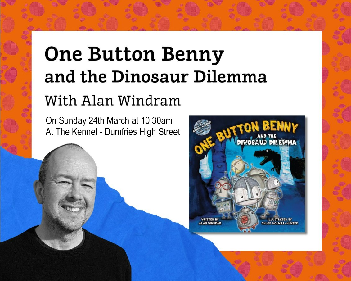 Woohoo, I can't wait to take part in this years @BigDoGFest robot fun for 3 to 6 year-olds #stories, #songs #robotdancing. I will be at The Kennel on the high street at 10.30am on Sunday 24th March Come along and join in the robot fun. Tickets£3 tickets.wigtownbookfestival.com/.../one-button...