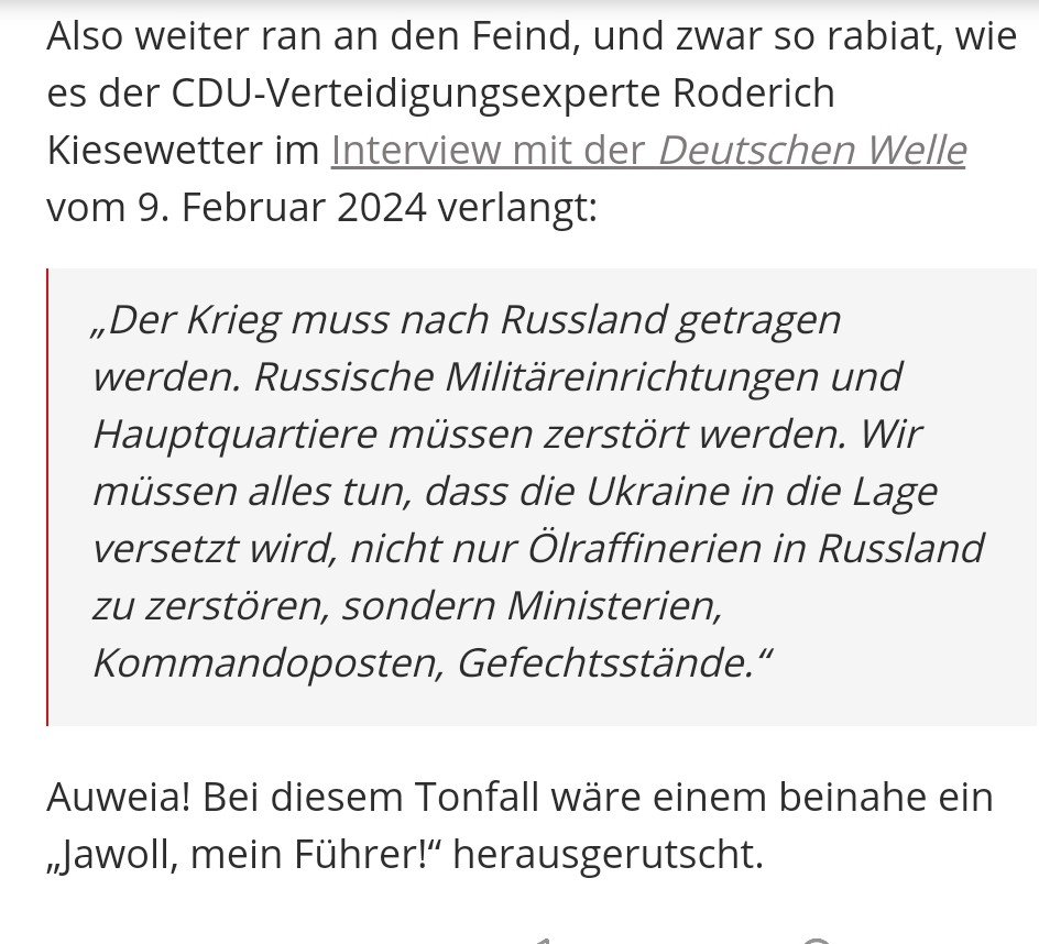 'Bloß keine Angst vor dem #Atomkrieg! #Putin bluffe nur, so will es uns eine bellizistische Meute von Politikern und Medienmenschen einhämmern.'

Ich habe den Mut zu sagen, dass ich ein Feigling bin, wenn es um #Krieg mit #Russland geht. #NeinzumKrieg‼️
nachdenkseiten.de/?p=112668