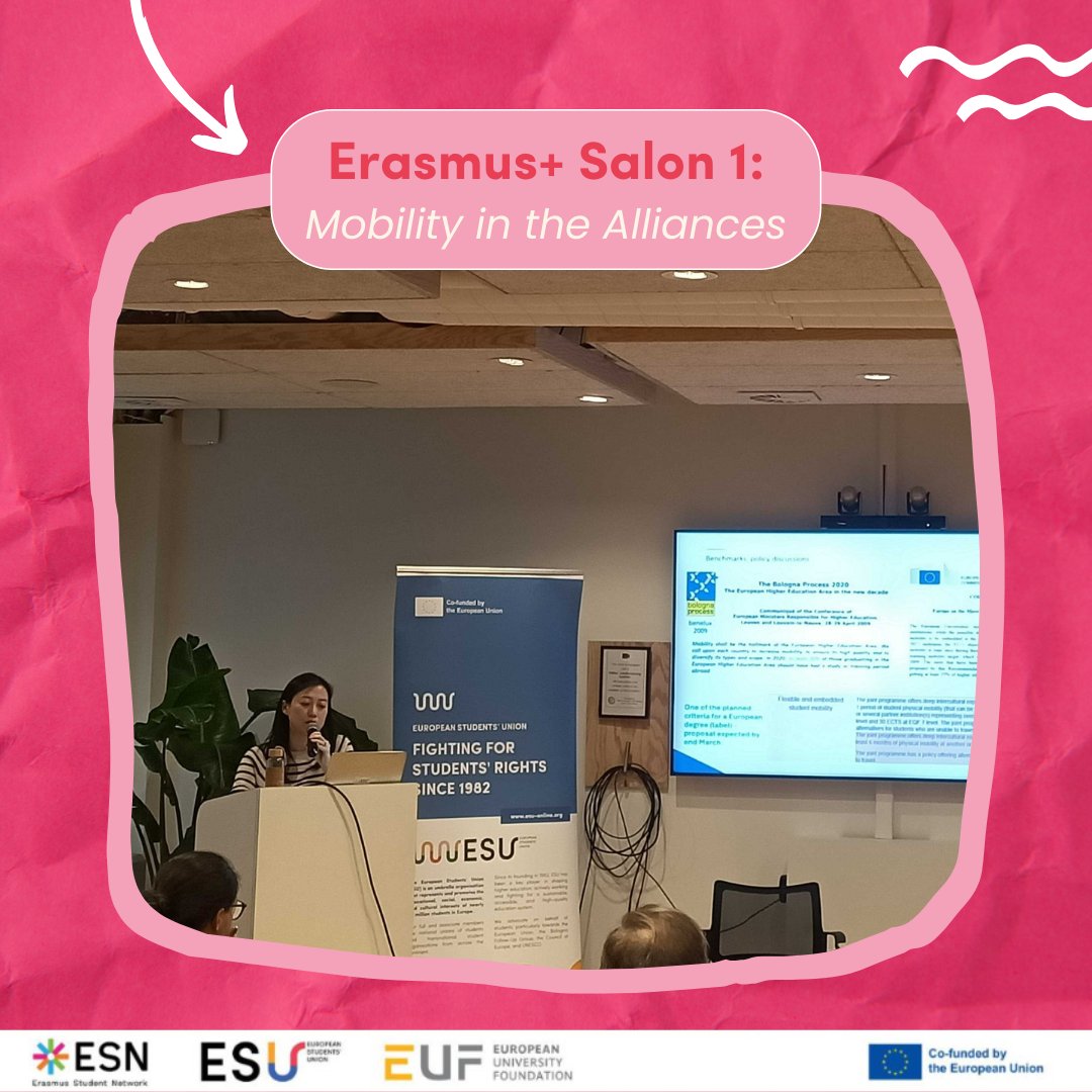 ESU hosted yesterday night the 1st Erasmus+ salon of the season on the topic of #mobility in the Alliances! Thank you to our guest Thérèse Zhang from @euatweets for the inputs and good discussions with our participants!