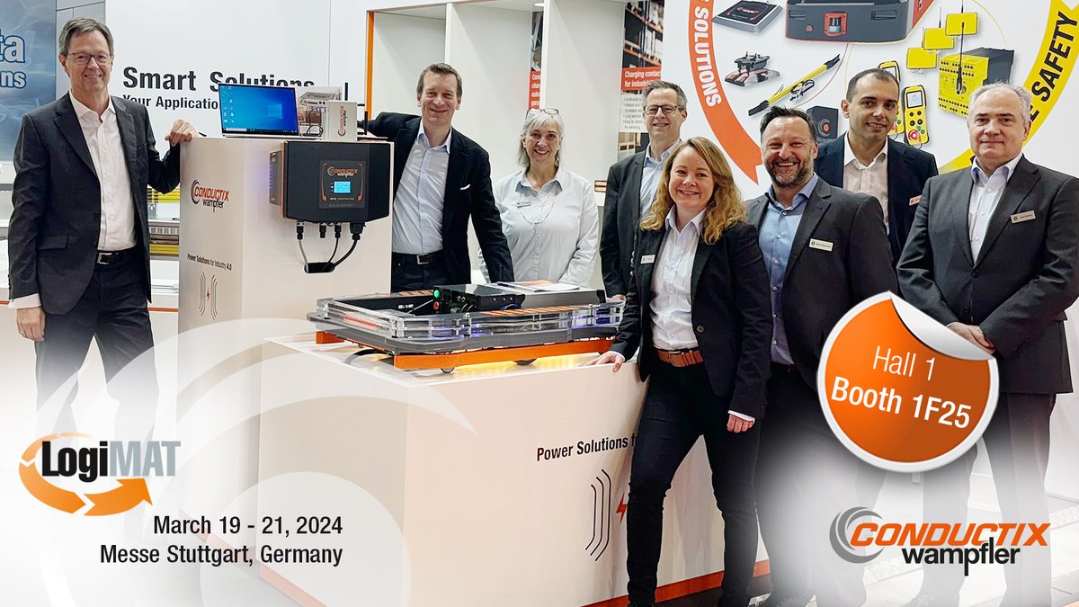 Second day #LogiMAT Trade Show 2024, and we are ready for your visit at booth 1F25 in hall 1!

@LogiMATDaily #Intralogistics #ChargingSolutions #AMRS #AGVs #ChargingContacts #IndustrialRobots #EnergyStorage #LogiMAT2024 #ConductixWampfler