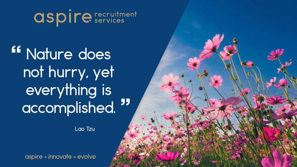Does the #SpringEquinox make it OK to post about #springing into #NewBeginnings? 🤔 Yes, just not for this #Recruiter! 😜 Instead, I'll highlight the mindful words of #LaoTzu👇. For those considering a #NewJob, timing plays a part!💛 And this Recruiter 🙋🏻‍♀️ understands that! 🙌