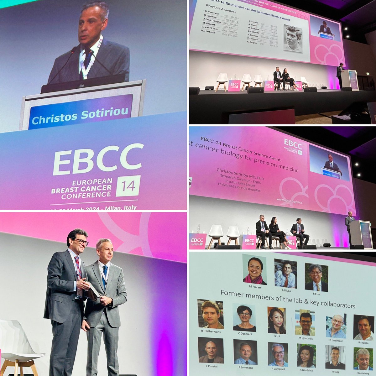 Congratulations to @c_sotiriou on his brilliant research journey, which aims to advance our knowledge of #breastcancer and improve care for our patients @JulesBordet 👏🏻#scienceaward #EBCC14 @EORTC 🧬🔬