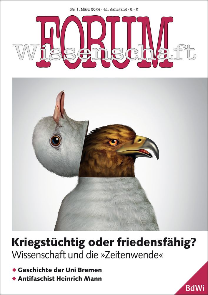 Seit dieser Woche in unserem Online-Shop erhältlich: Die neue Ausgabe der #ForumWissenschaft zum Themenschwerpunkt Wissenschaft & #Zeitenwende ➡️ Mehr Infos: bdwi.de/show/11201989.…