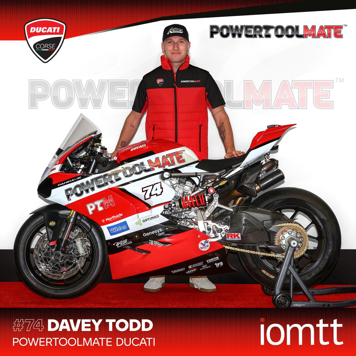 🚨 TEAM NEWS 🚨
<a href="/DaveyTodd74/">Davey Todd</a>  will ride the all-conquering V2 Ducati at this year’s <a href="/ttracesofficial/">Isle of Man TT Races</a> in June. The exotic Italian machinery is being supplied by Powertoolmate – the one stop e-commerce power tool shop.
Read online: tasracing.com/powertoolmate-…