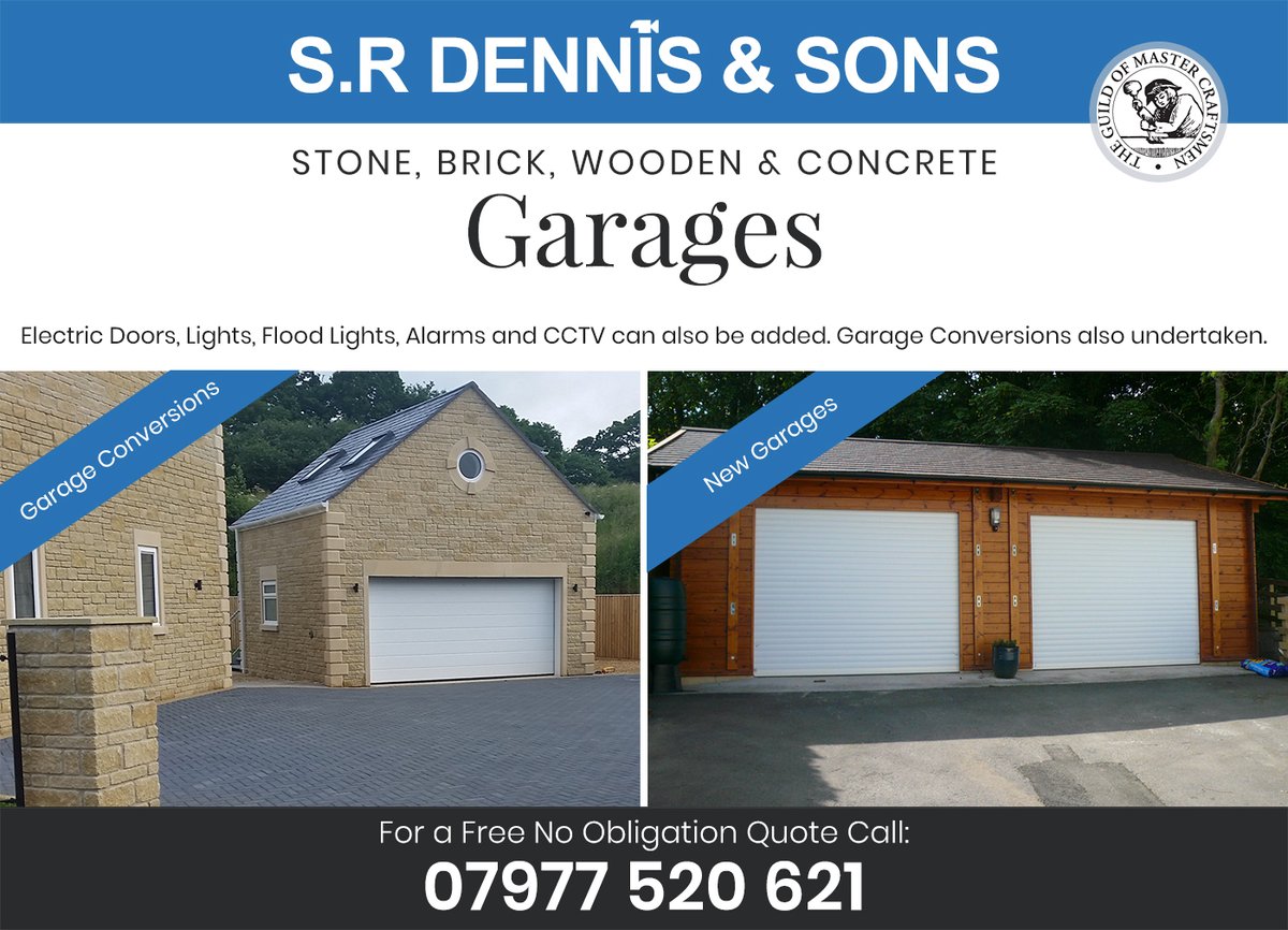 SR. Dennis &amp; Sons are specialists in Garage Builds &amp; Conversions so whether you require a new garage to store your tools &amp; equipment, a secure place to house your vehicle or a garage conversion to create additional living space, contact SR. Dennis &amp; Sons.

srdennis.co.uk/garages/