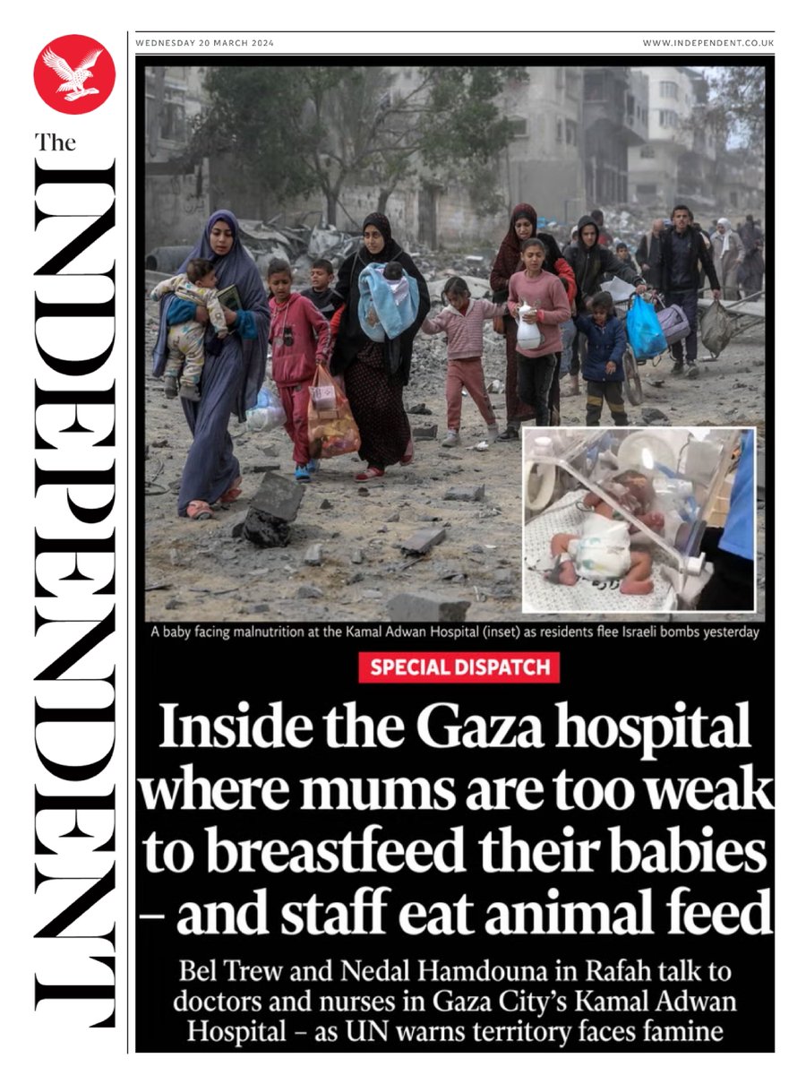 🇬🇧 Inside The Gaza Hospital Where Mums Are Too Weak To Breastfeed Their Babies And Staff Eat Animal Feed ▫Doctors and nurses facing babies dying of malnutrition, while pregnant women miscarry and children need IV drips, as UN warns besieged territory faces famine ▫@beltrew &