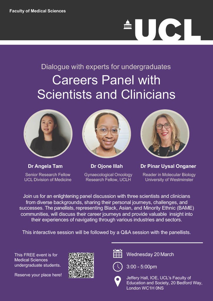 Looking forward to speaking on the careers panel with scientists and clinicians this afternoon @uclmedsci UCL Faculty of Medical Sciences. ucl.ac.uk/medical-scienc…