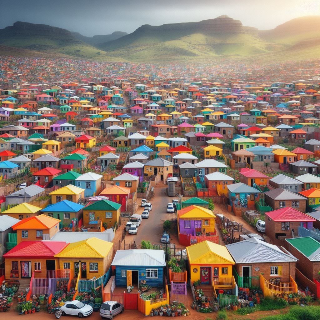 South African townships after 50 years according to Ai