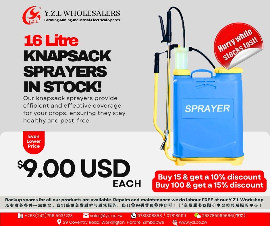 YWholesalers's tweet photo. 😀📢16 LITRE KNAPSACK SPRAYERS IN STOCK AT $9 EACH AT Y.Z.L WHOLESALERS‼
GET MASSIVE DISCOUNTS WHEN YOU BUY IN BULK‼
#knapsacksprayers #knapsack #irrigation #farming #gardening #insecticides #pesticides #knapsacksprays #spraying #cropspraying #gardening https://t.co/nfDsuMDrDg
