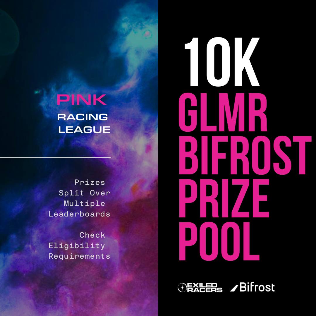 The $PINK Racing League is Over! 🚀

The event, in partnership with <a href="/pinkonomic/">$PINK</a> &amp; <a href="/exiledracers/">Exiled Racers | Play EXR Ghost Riders Now</a>, has involved hundreds of racers who competed in a 4-Week long event.

As sponsor, Bifrost has allocated a dedicated Prize Pool of 10,000 $GLMR. 🏆

Winners &amp; Details, below. 🧵⤵️