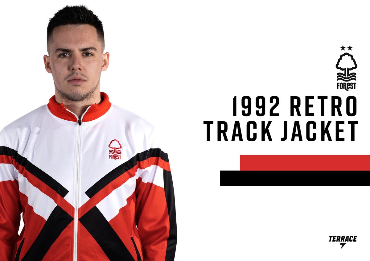 theterracestore's tweet photo. Back by popular demand!

The official Nottingham Forest '92 track jacket is now available, pre order today | https://t.co/R1sw9g94Gd

Retweet, we have one to give away when it sells out #nffc https://t.co/nxXmLeM1sW
