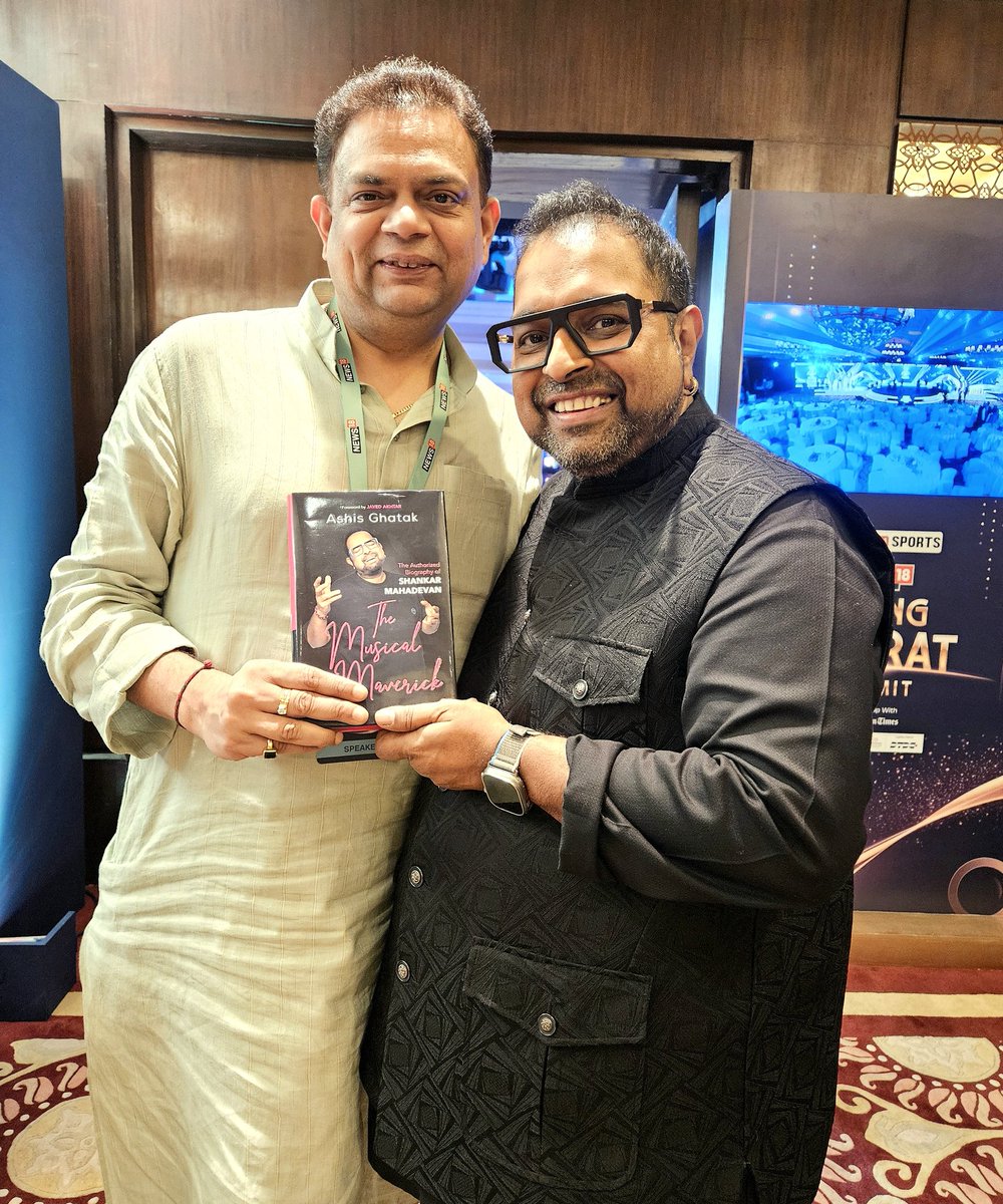 Pure serendipity - meeting with the singer, composer Shanker Mahadevan after his Ayodhya visit in January, in Delhi for CNN News 18 Conclave Rising Bharat.. Huge congratulations to him on his recently released authorised biography! It will be a music lover's treasure to cherish!
