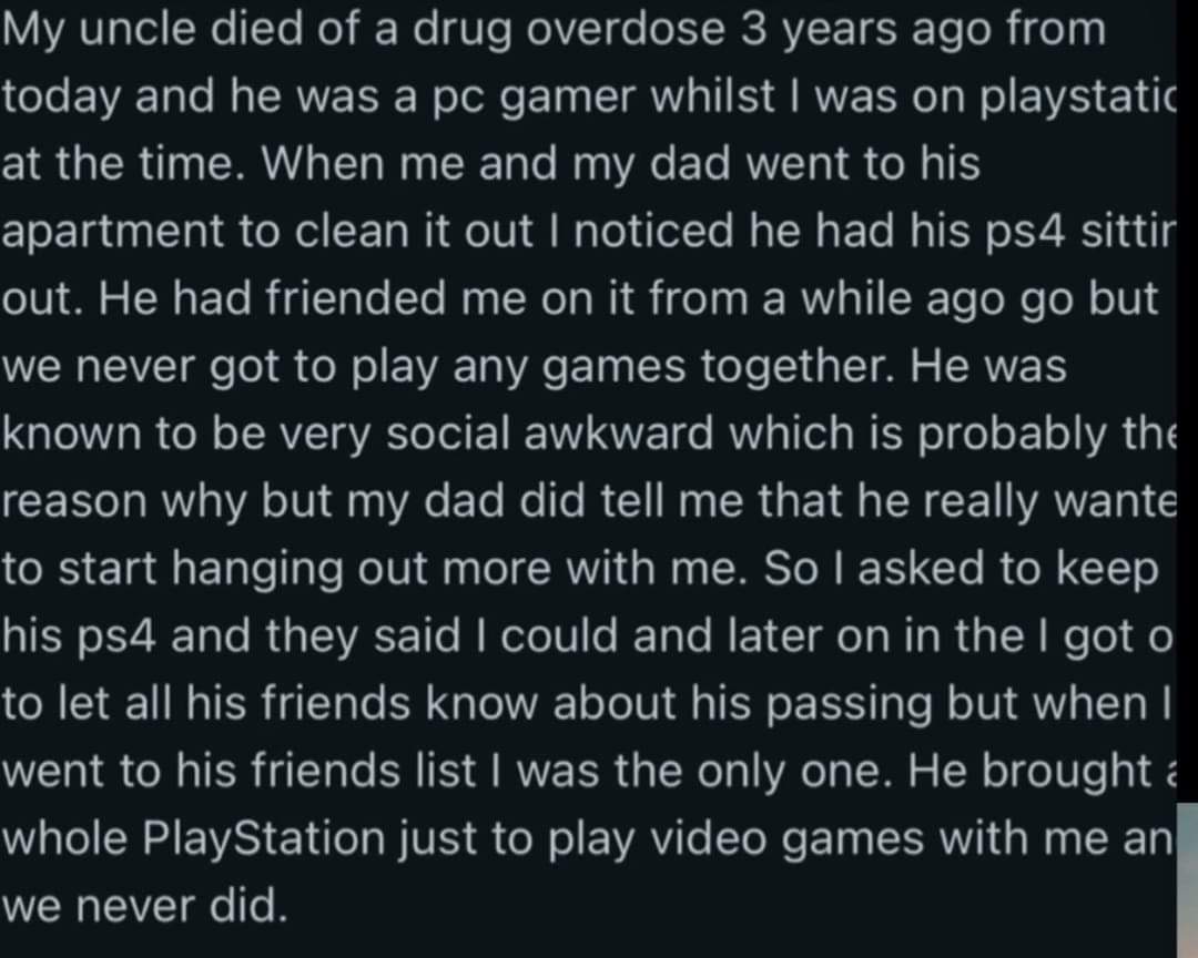 Hope he finds peace.