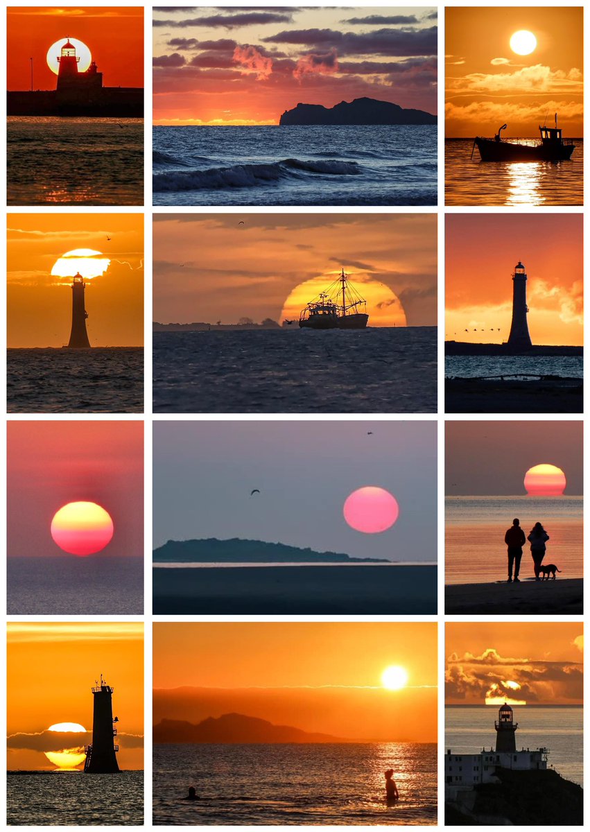 In case you’ve forgotten what the sun looks like in these parts ! A few of my favourite sunrise and sunset photos featuring Howth, Portmarnock, the Cooley Peninsula and Bull Island. May need a click for full view.