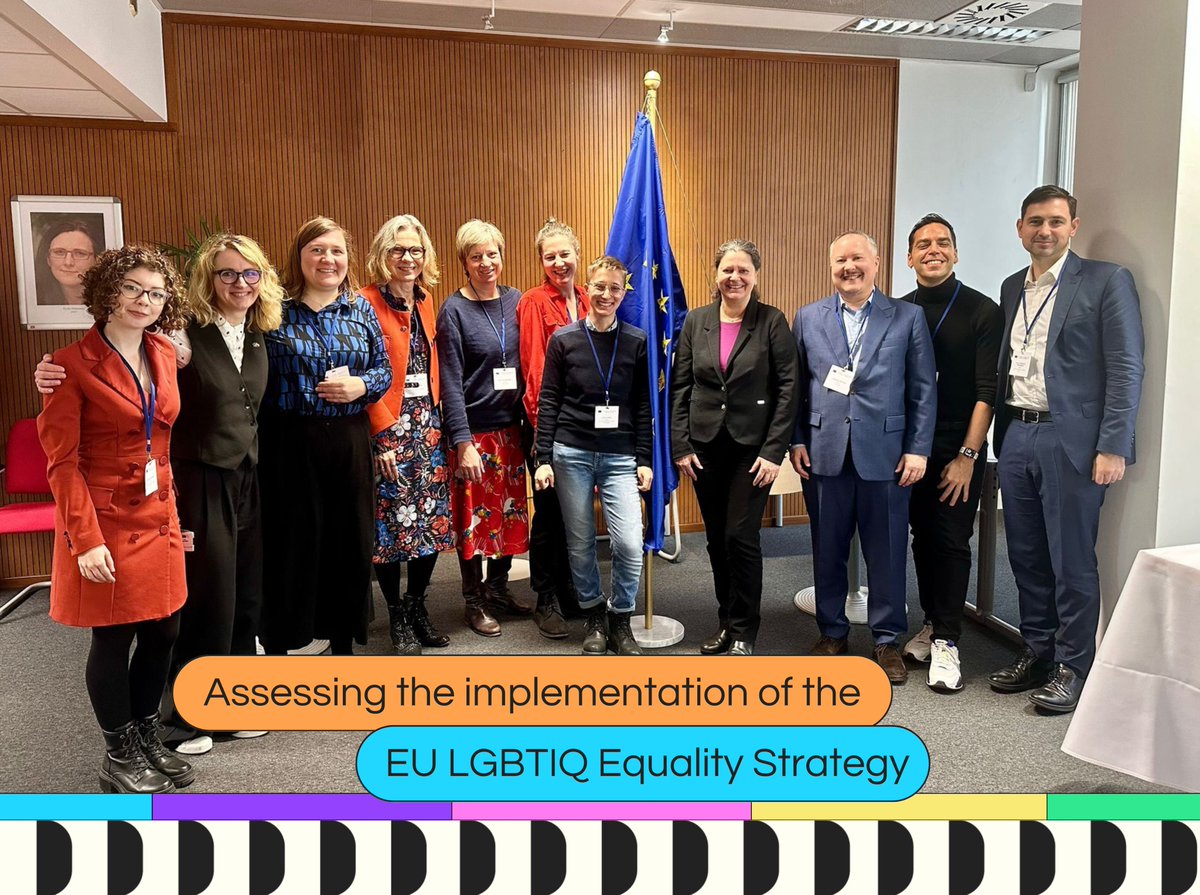 Yesterday, we had the pleasure of being at the @EU_Commission to assess the implementation of the EU LGBTIQ Equality Strategy with @IrenaMoozova, the LGBTIQ Team of the Unit Non-discrimination, @OIIEurope, @TGEUorg, @EuroLesbianCon and @ILGAEurope. 🇪🇺🏳️‍🌈🏳️‍⚧️