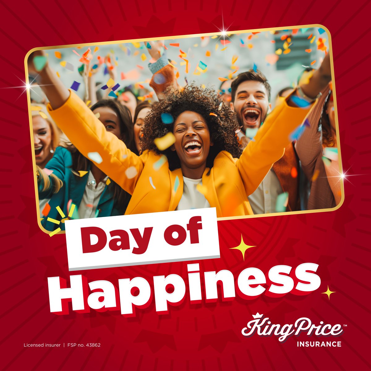 Here’s a fun-tastic fact for you: Today is the International Day of Happiness!  😀 So turn a frown upside down and sign up for the king’s cover today and enjoy royal service, plus extra perks like our R1 insurance. 
Visit kingprice.co.za to learn more.
#DayOfHappiness