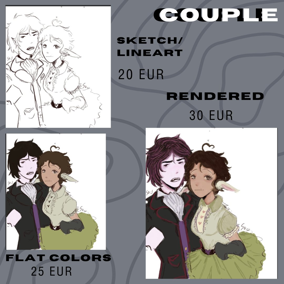 sofachuu's tweet image. commissions are open btw! I'll do headshots, icons, full and half body, YouTube sprites and thumbnails and more! Dm me if you're interested, these are the general prices