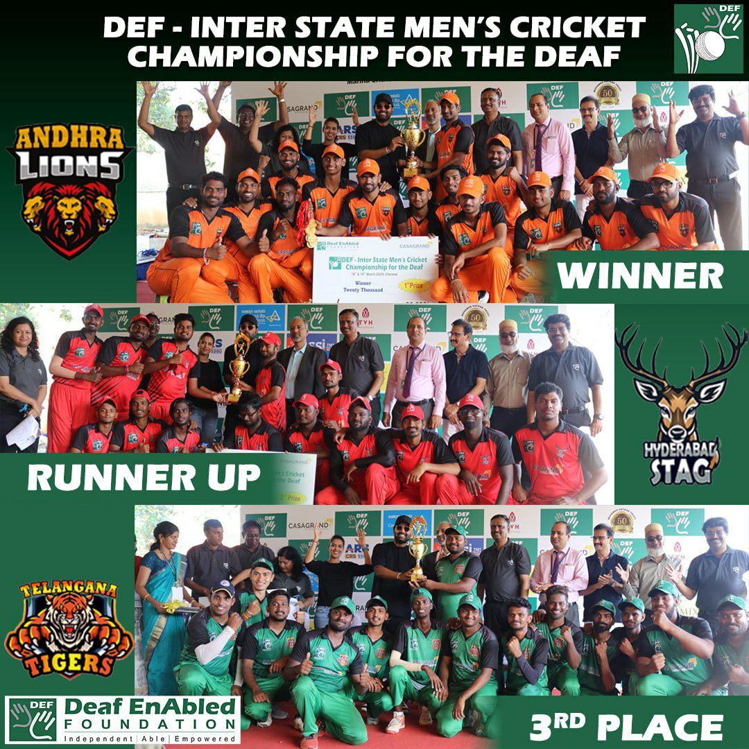 Hardwork reaping the rewards! After an epic show down filled with intensity, we finally have our champions! #deafenabledfoundation #men #cricket #champions