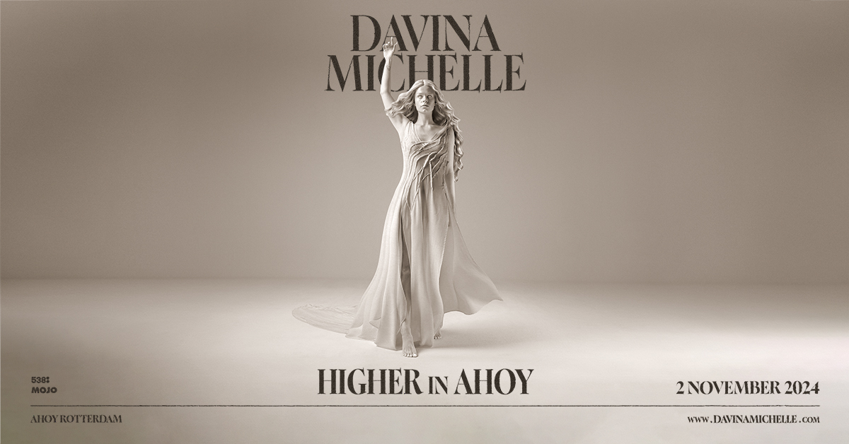 mojoconcerts's tweet image. De kaartverkoop voor het concert van Davina Michelle is gestart! Op 2 november neemt ze @rotterdamahoy over met haar 'Higher in Ahoy' show. Info en tickets via mojo.nl/davinamichelle