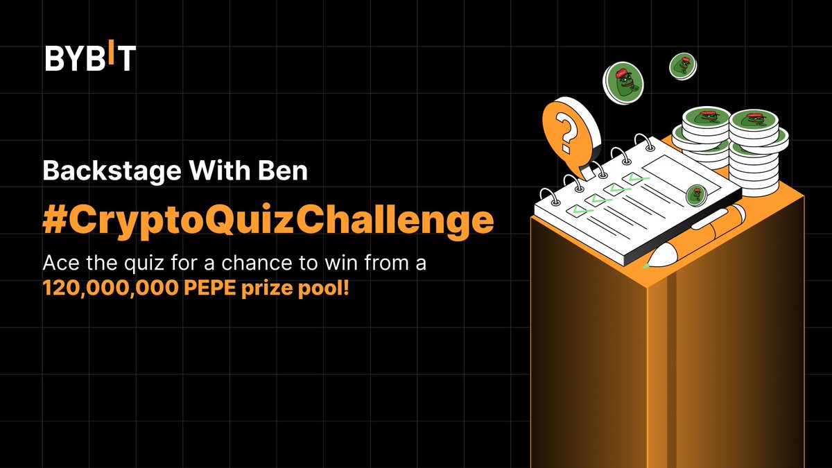 Bybit_Official's tweet image. 🔥 120,000,000 PEPE up for grabs!

Take on our EASY #CryptoQuizChallenge to be part of the $PEPE prize pool 😎 

📆 Quiz ends on Apr 2, 2024, 11:59PM UTC

Take the quiz: 👉 i.bybit.com/7UabwDo

📺 Tune in to #BackstageWithBen on Mar 26, 2024, 8AM UTC