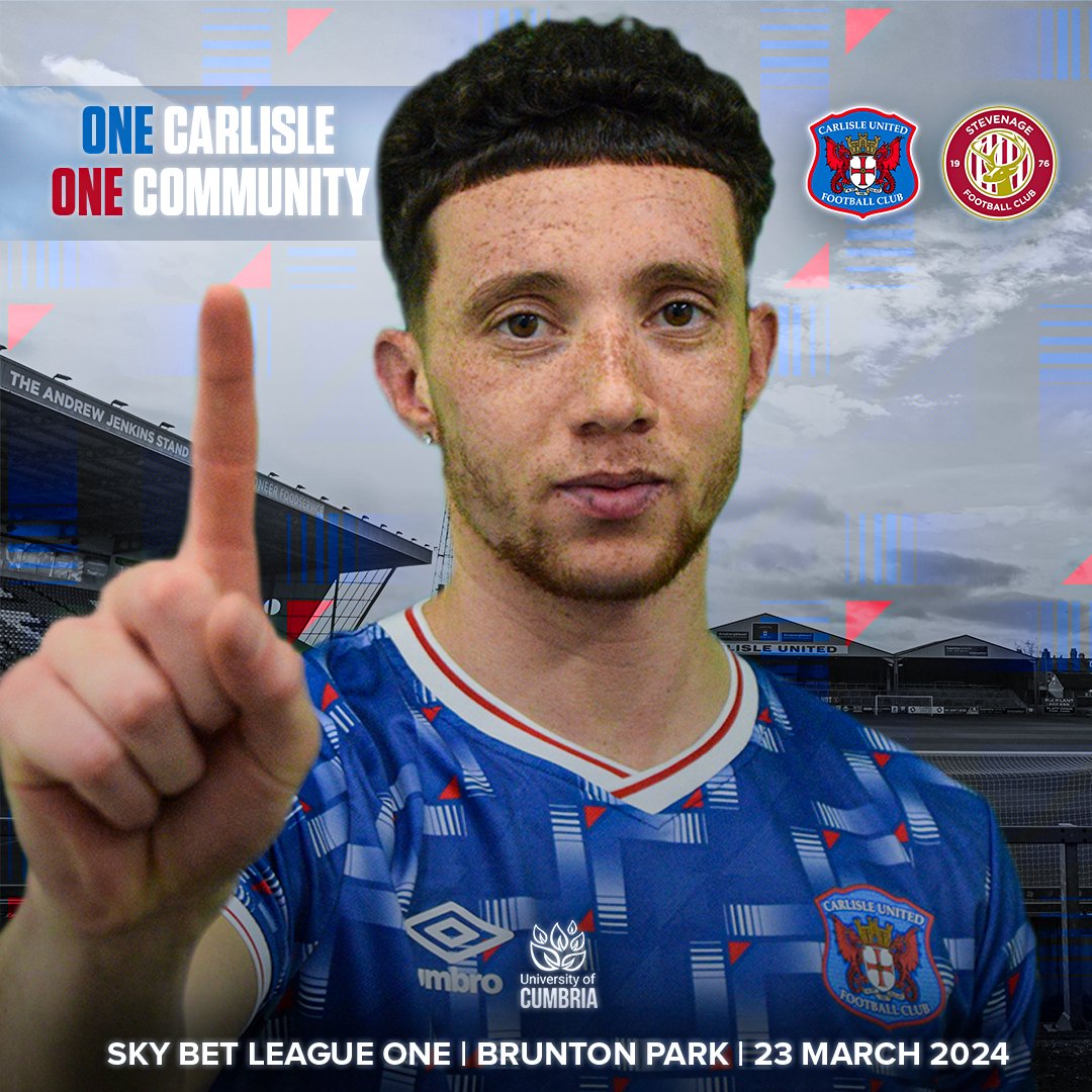 Don't forget to get your tickets for Saturday's @officialcufc match vs Stevenage. Adult and senior tickets are only £10 if purchased before the day of the game! 🎫 carlisleunitedfc.ktckts.com #OneCarlisleOneCommunity - #CUFC and #CumbriaUni working in partnership #coyb