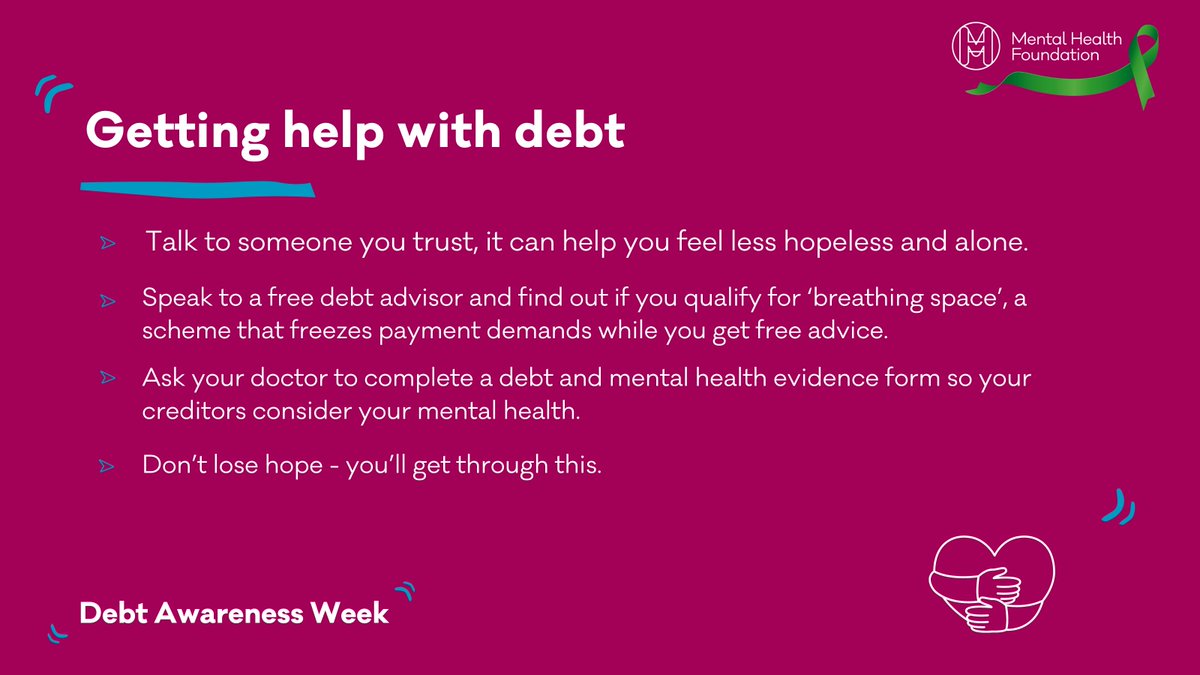 If you’re struggling with debt, you don’t have to figure it out by yourself. Get free debt advice from @StepChange. Find out more about debt and mental health, and how to find support: bit.ly/3ILMCv2 #DebtAwarenessWeek