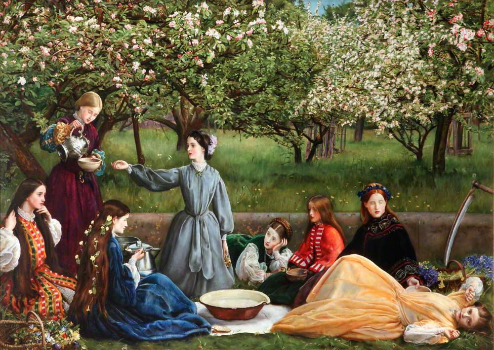 Spring has officially sprung! The spring equinox begins today 🌸 Take a closer look at Spring (Apple Blossoms) by Pre-Raphaelite artist John Everett Millais in this video with art historian Christopher Newall: youtu.be/sBngj27eTgE?fe… #PreRaphaelites #Millais #Spring