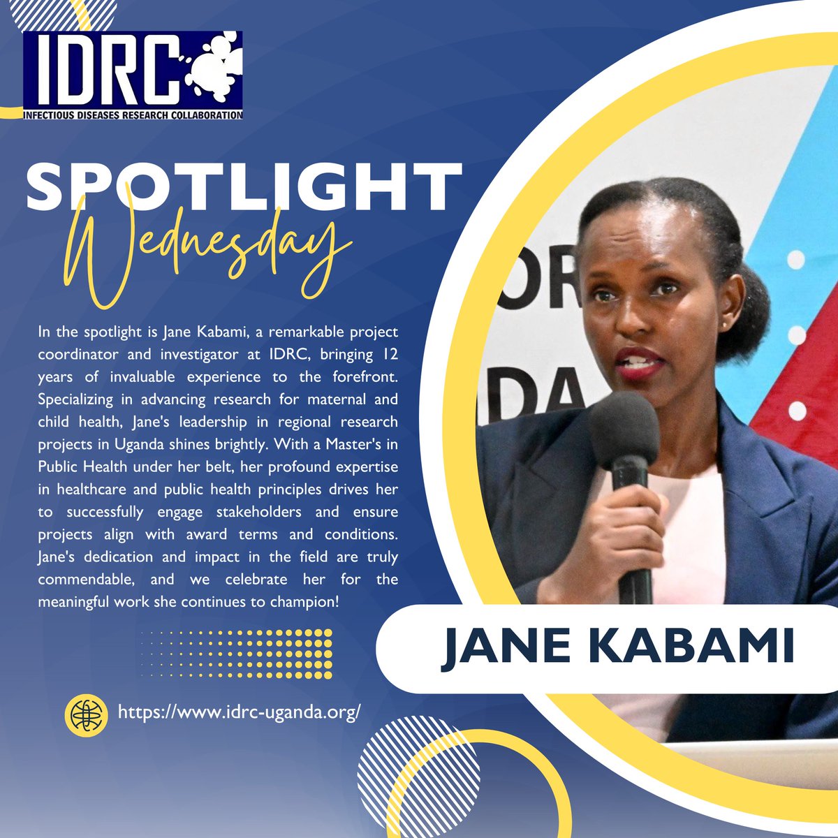 🌟Spotlight Wednesday🌟Meet Jane Kabami, the brilliant project coordinator and investigator driving positive change in maternal and child health research in Uganda. #SpotlightWednesday #IDRC #womeninscience