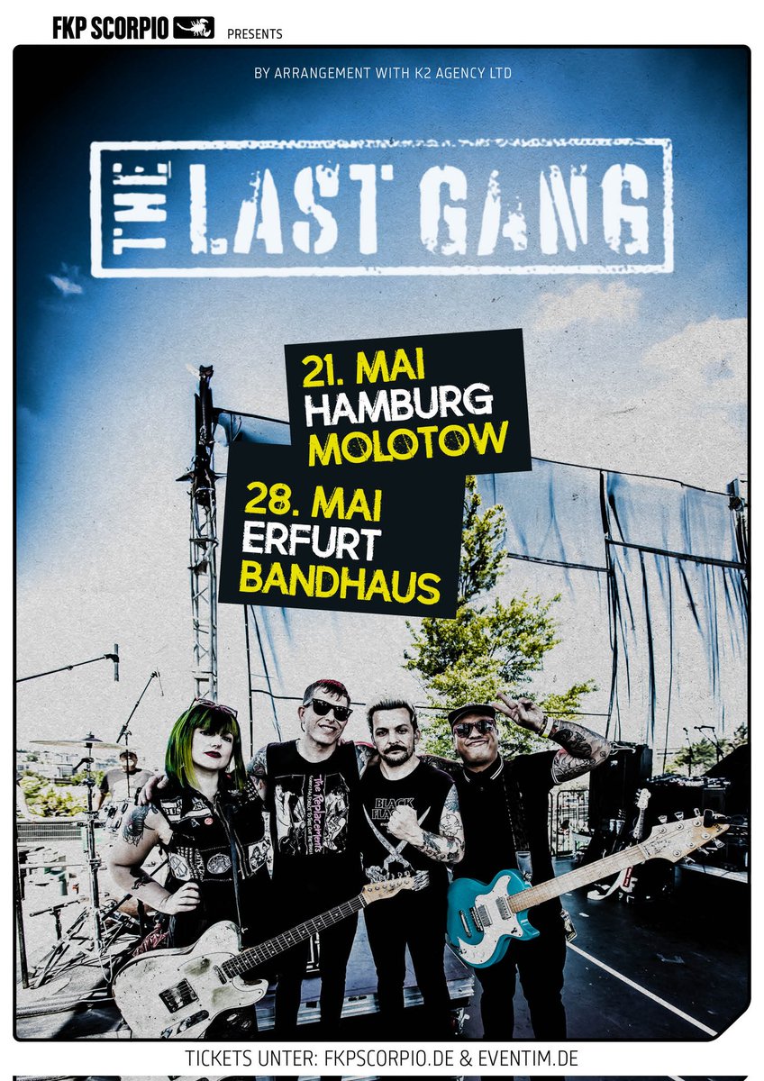 🚨HAMBURG AND ERFURT🚨 Got a couple headline shows coming your way! May 21st at Molotow in Hamburg May 28th at Bandhaus in Erfurt Ticket link below!! See ya there! eventim.de/artist/the-las… 📸 @colinsmithtakespics #TheLastGang #hamburg #erfurt #fatwreck #FatWreckChords