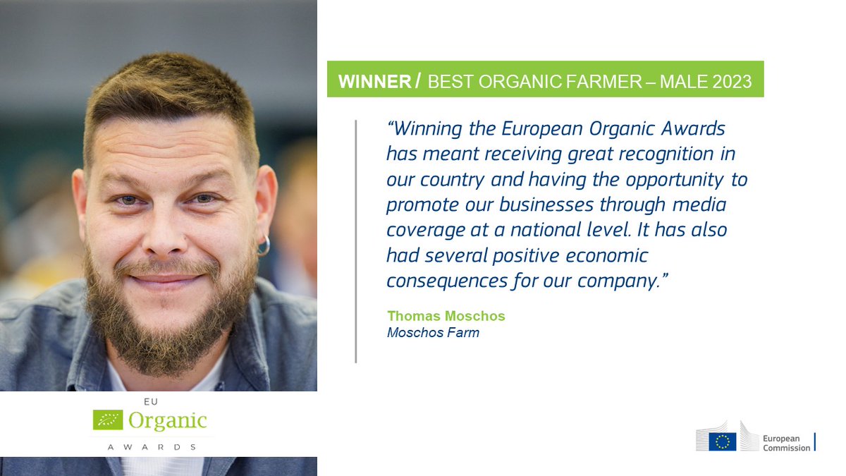 🟢Are you an #organic farmer? Is your project based on 🌱organic production? 🏆Get inspired by 2023 #EUOrganic awards winner & submit your application to become the next best organic farmer in 2024! Apply here✍️ europa.eu/!jVMgx6