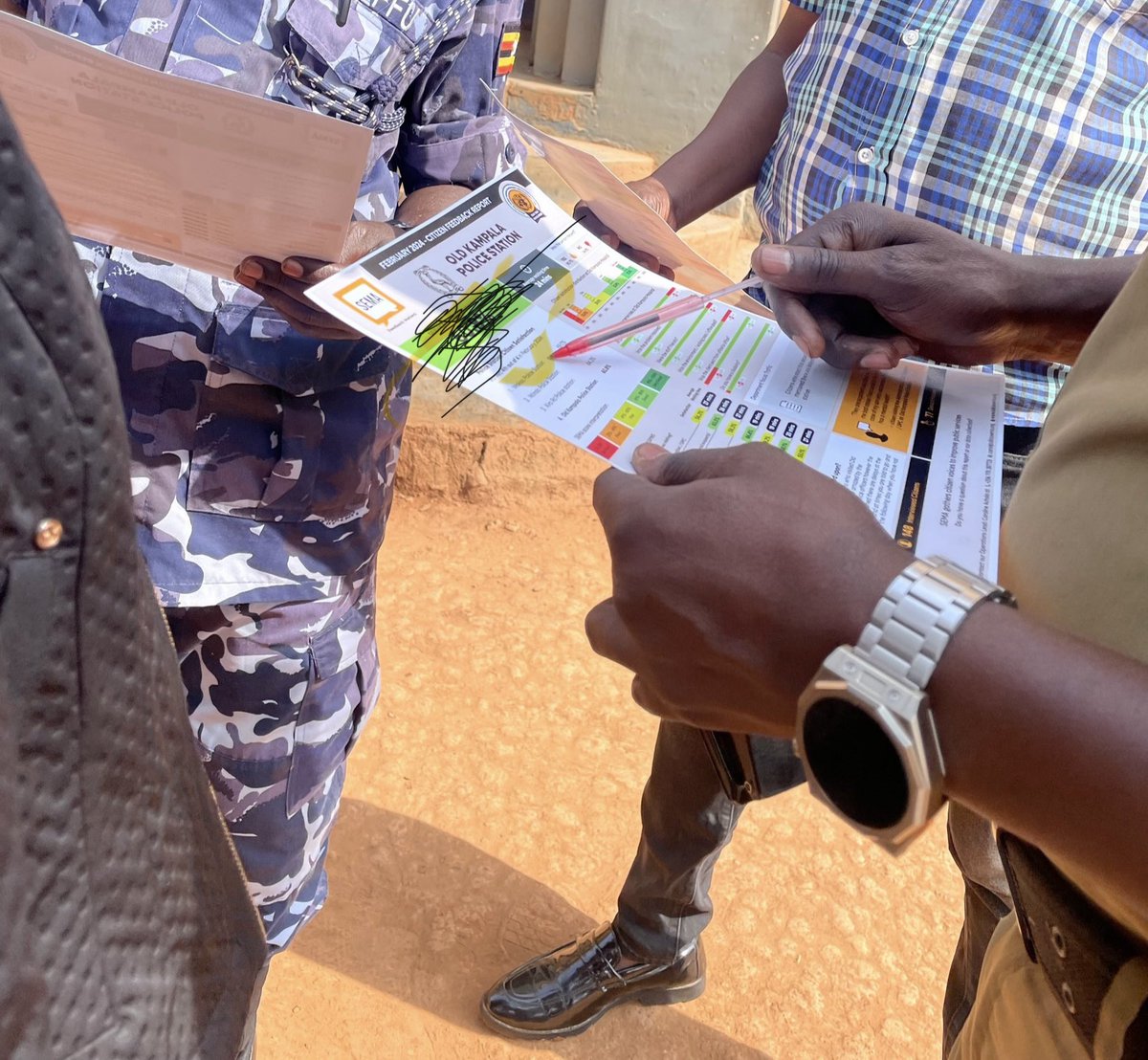 This morning, our team met with officers of Old Kampala police station to review the station’s monthly reports. We also received valuable feedback from them regarding the issues hindering the station’s performance and we discussed solutions and possible interventions.