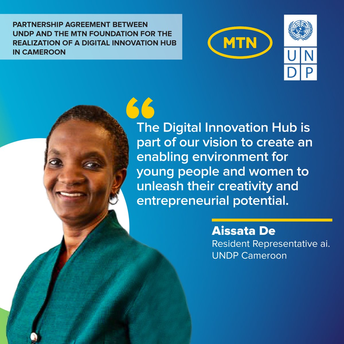 #UNDP Resident Representative, @DeAissata, reaffirms the importance of the Digital Innovation Hub as a critical and inclusive tool for the transformation of the Cameroon and Africa innovation ecosystems. #DoingGoodTogether #SDG9 #SDG17