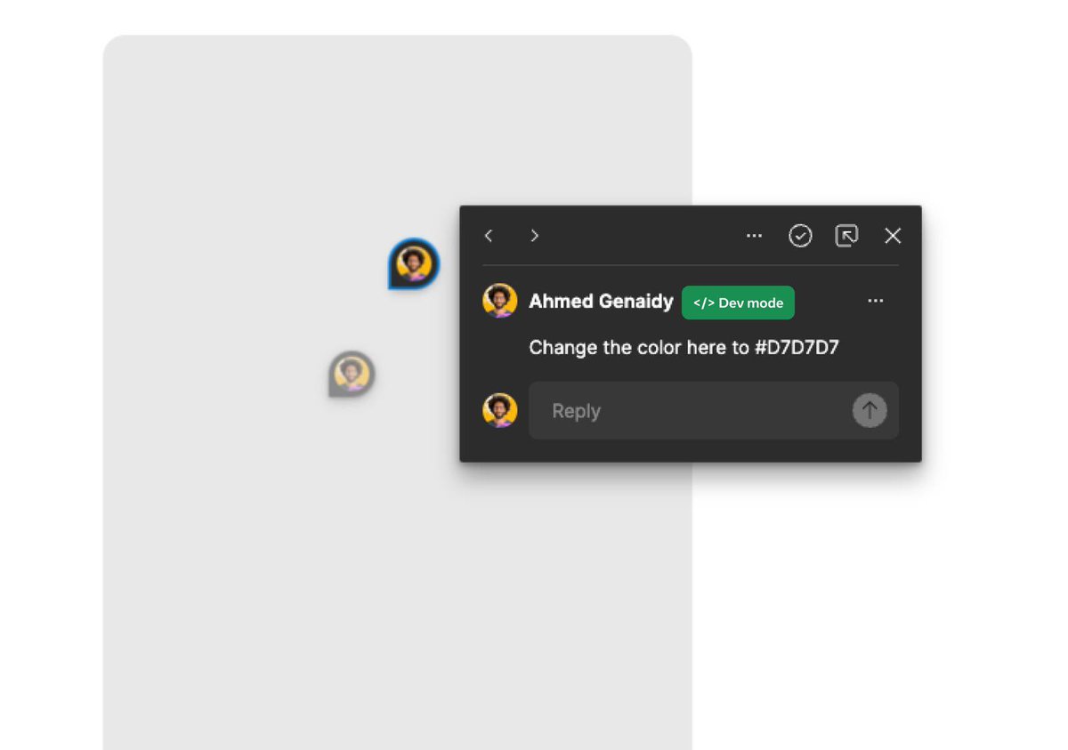 ser_migo's tweet photo. @figma can you add, dev mode for the comments. most of the time there are a lot of discussion in the comments and the action items get barred under long discussion. we can have tags to the comments for devs, or to do for designers, or discussion for the long conversation. https://t.co/vdwBs7XN06