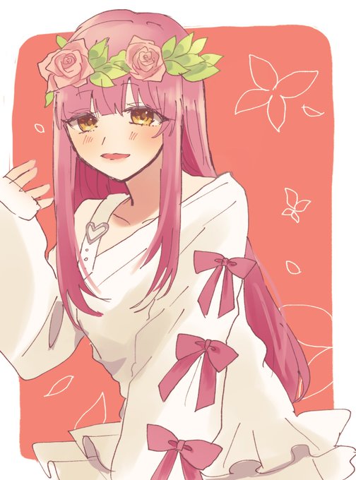 「flower wreath white dress」 illustration images(Latest)