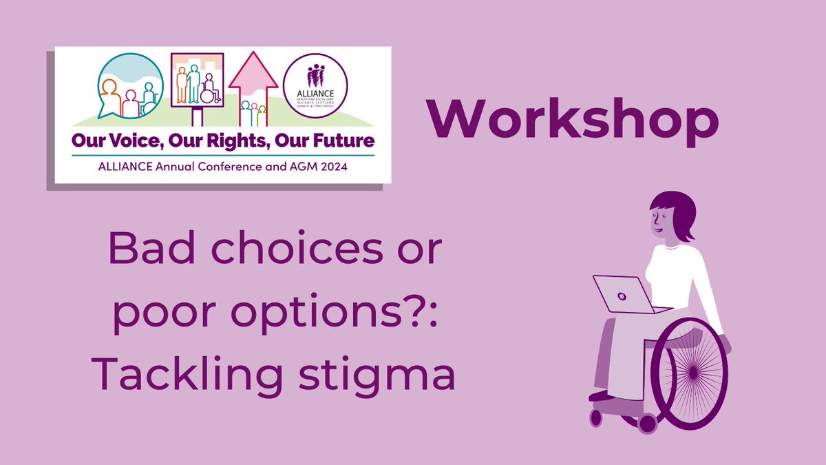 @ALLIANCEScot are delighted to highlight the amazing range of workshops offered as part of the annual conference Our Voice, Our Rights, Our Future taking place 1 May. Here are just a few of the sessions on offer. Find out more and sign up here: alliance-scotland.org.uk/alliance-annua…