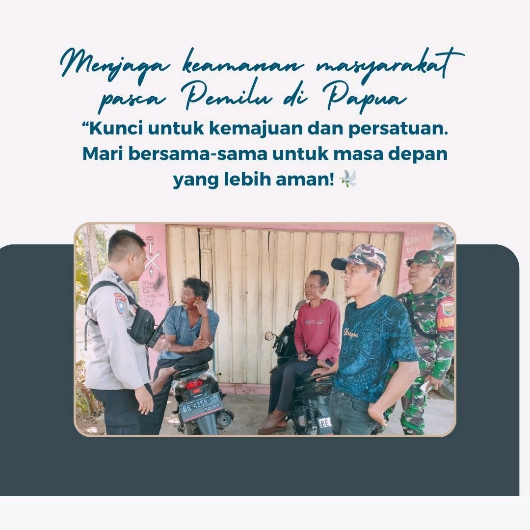 Mari kita contohkan kepada saudara kita di luar Papua, kalau pesta demokrasi di Papua aman dan damai.

#PapuaIndonesia #PemiluPapua #Pemilu2024 #PapuaDamai #PemiluDamai