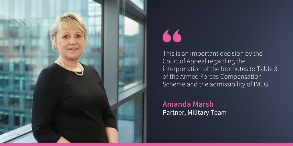 irwinmitchell's tweet photo. Our #Military partner @amandamarsh2016 highlights the recent Court of Appeal Judgment in Pearson v The Secretary of State for Defence. https://t.co/LK5jYmIFpZ